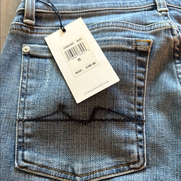 7 For All Mankind Josefina Feminine Boyfriend Blue Jeans - Picture 7 of 9